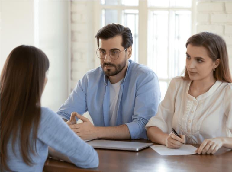 Two employers asking questions at a candidate’s second interview.