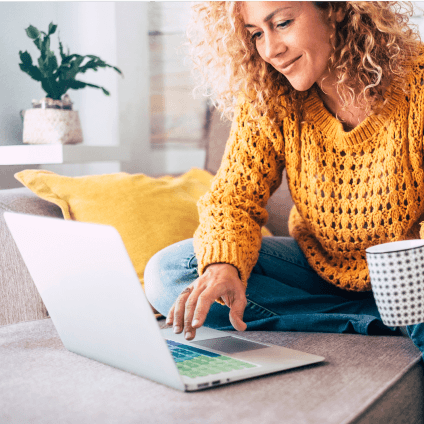 Woman using a laptop