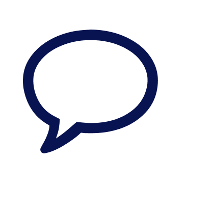 Icon of two overlapping speech bubbles facing opposite directions
